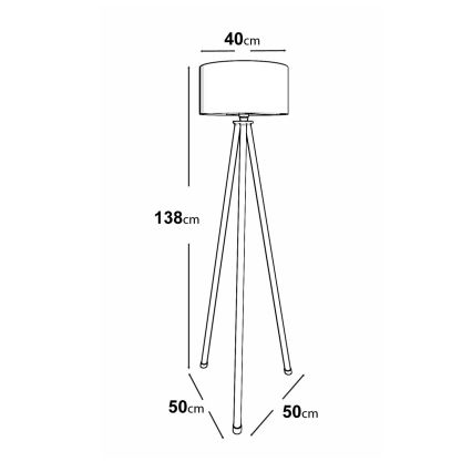 Lampa podłogowa 1xE27/40W/230V beżowy/biały
