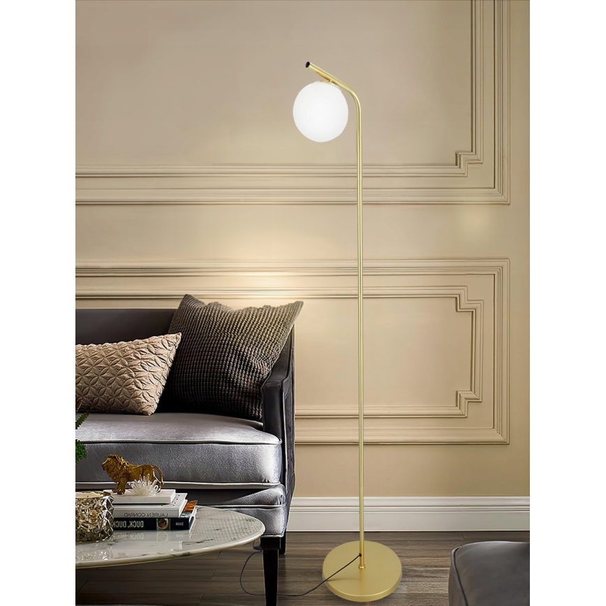 Lampa podłogowa 1xG9/40W/230V złota/biała