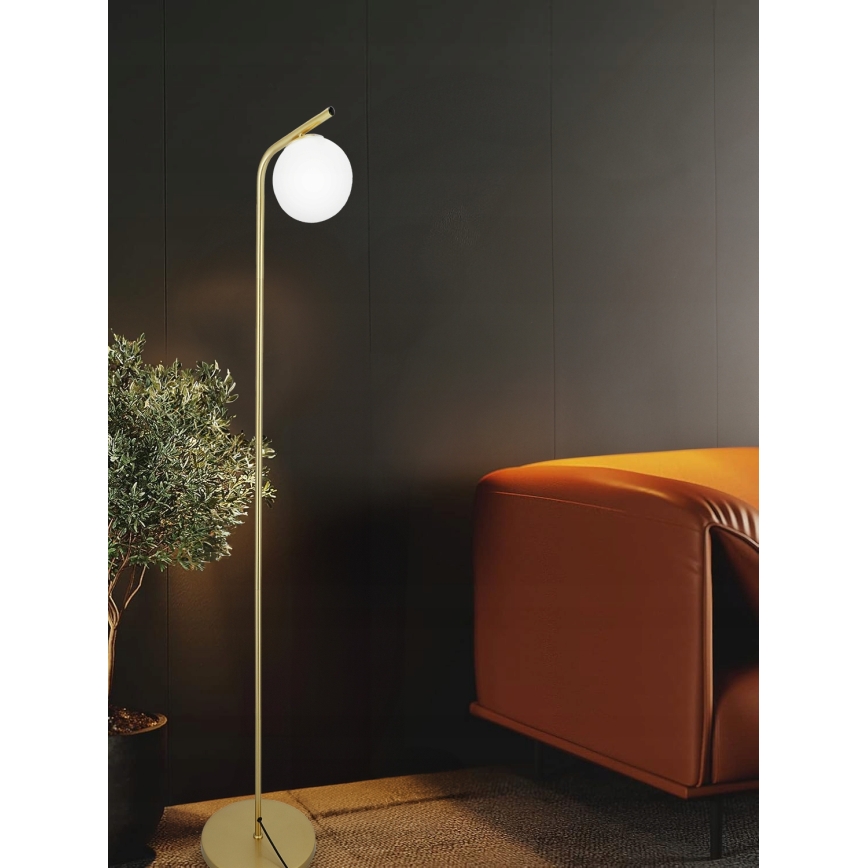 Lampa podłogowa 1xG9/40W/230V złota/biała