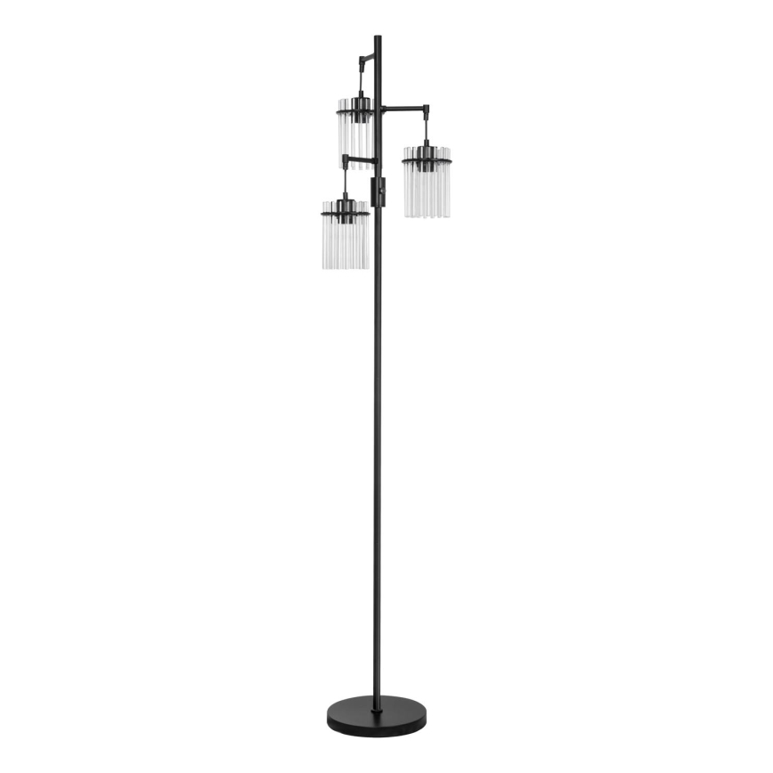 Lampa podłogowa 3xE27/60W/230V czarny/przezroczysty