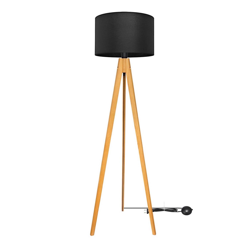 Lampa podłogowa ALBA 1xE27/15W/230V czarne/dąb