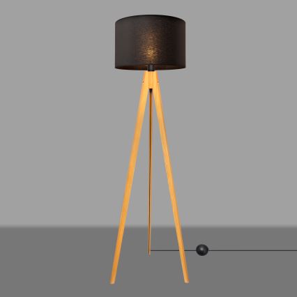 Lampa podłogowa ALBA 1xE27/15W/230V czarne/dąb
