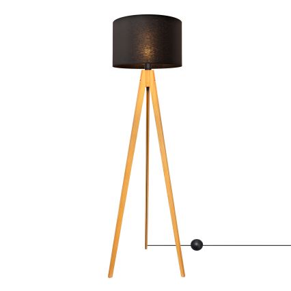 Lampa podłogowa ALBA 1xE27/15W/230V czarne/dąb
