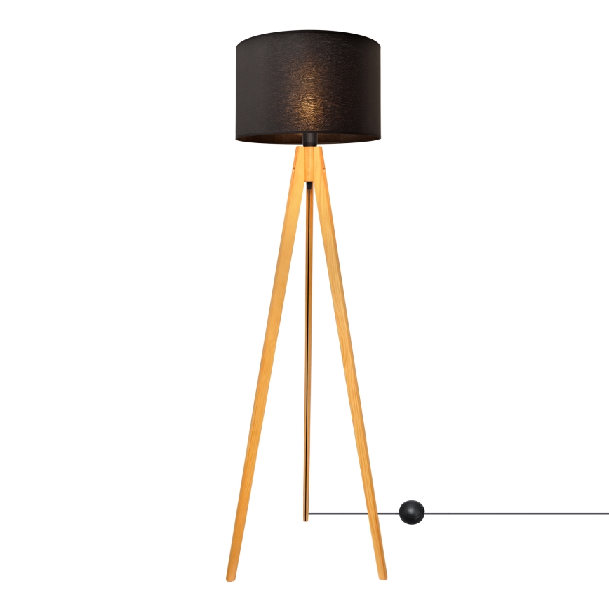 Lampa podłogowa ALBA 1xE27/15W/230V czarne/dąb