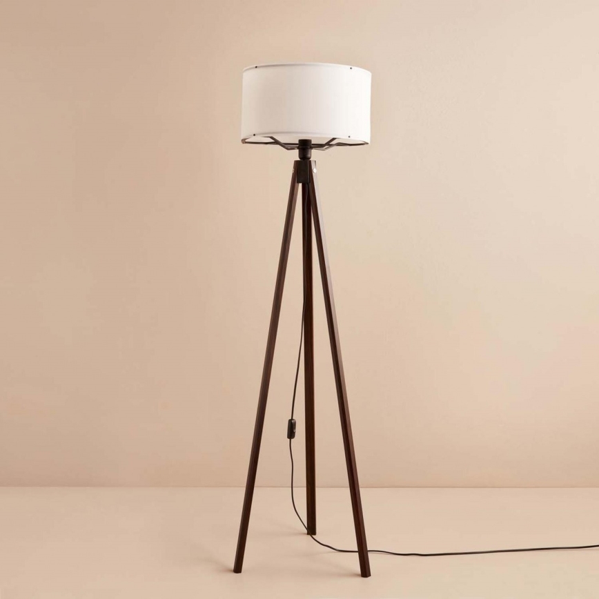 Lampa podłogowa AYD 1xE27/40W/230V brązowa/biała