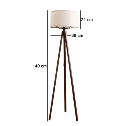 Lampa podłogowa AYD 1xE27/40W/230V brązowa/biała