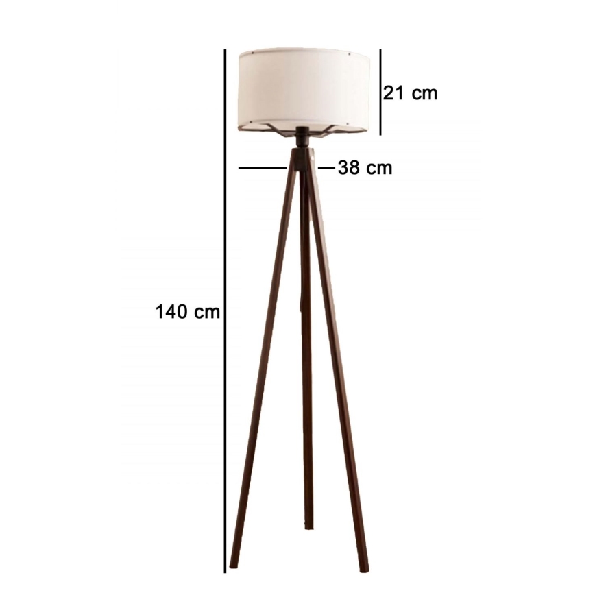 Lampa podłogowa AYD 1xE27/40W/230V brązowa/biała