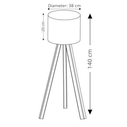 Lampa podłogowa AYD 1xE27/40W/230V czerwona/brązowa