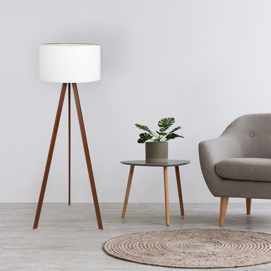 Lampa podłogowa AYD 1xE27/60W/230V biała/brązowa