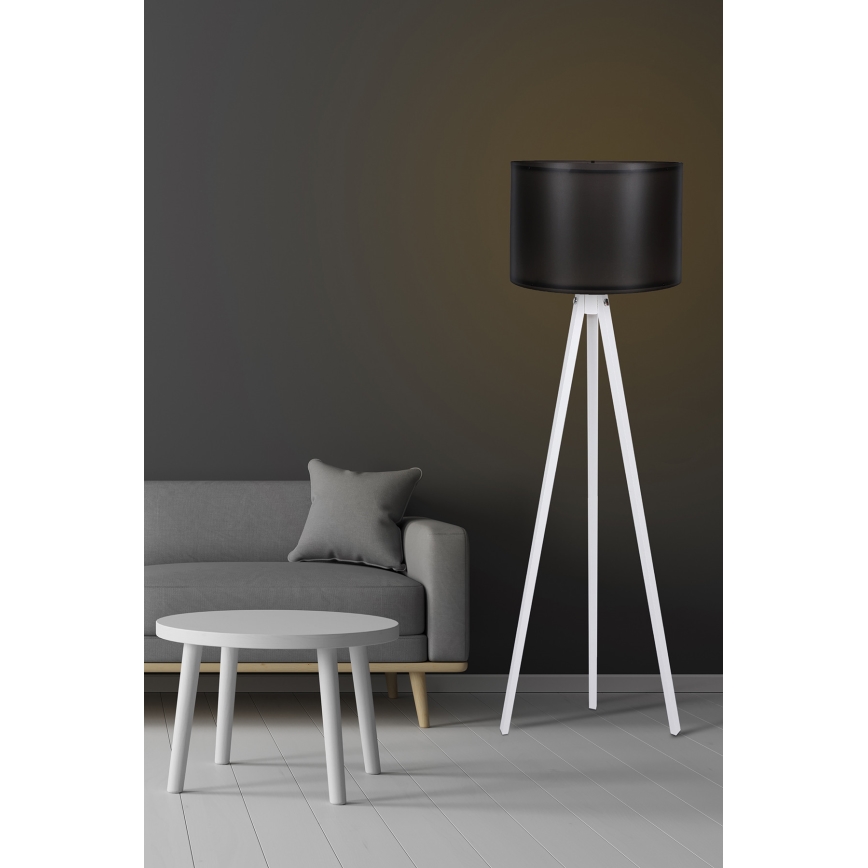 Lampa podłogowa AYD 1xE27/60W/230V czarny/biały