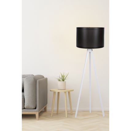 Lampa podłogowa AYD 1xE27/60W/230V czarny/biały
