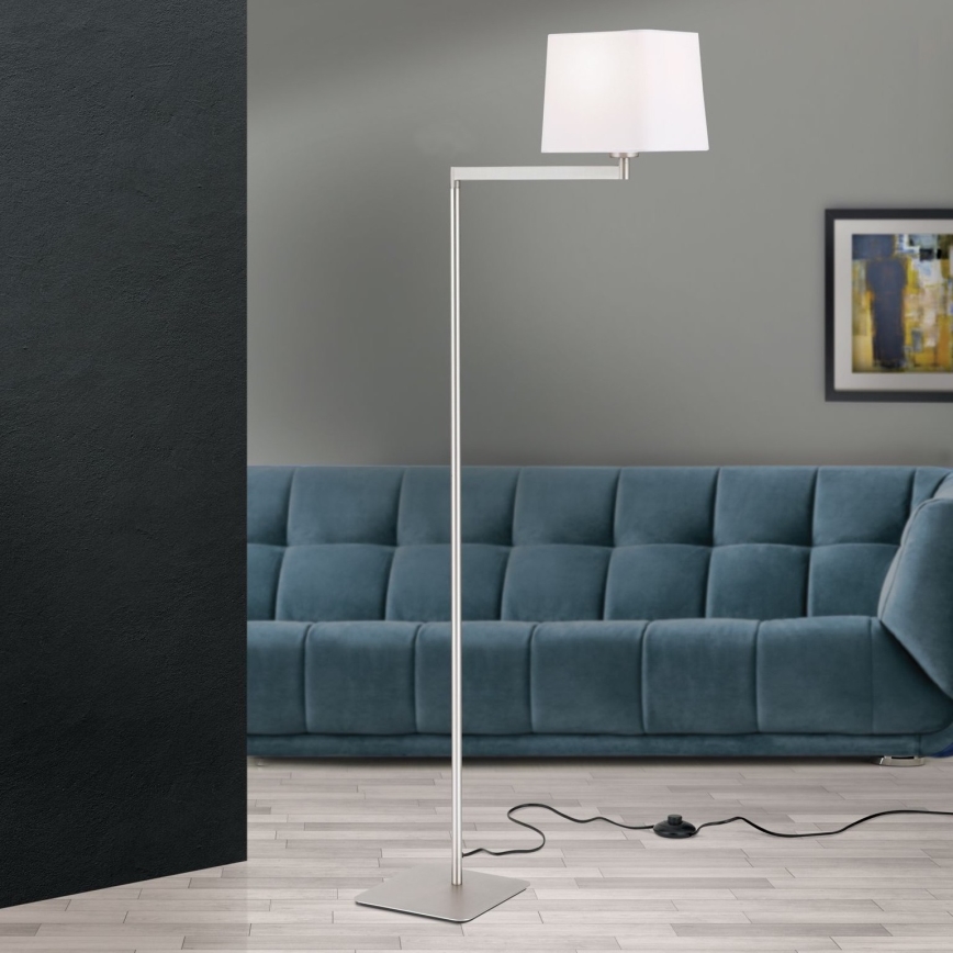 Lampa podłogowa CARLTON 1xE27/40W/230V biały/matowy chrom