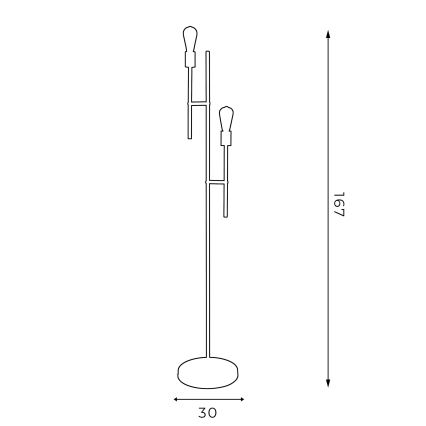 Lampa podłogowa CARTAGO 2xE27/60W/230V czarny