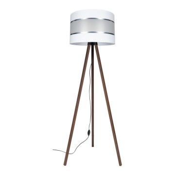Lampa podłogowa CORAL 1xE27/60W/230V brązowa/biała/matowy chrom