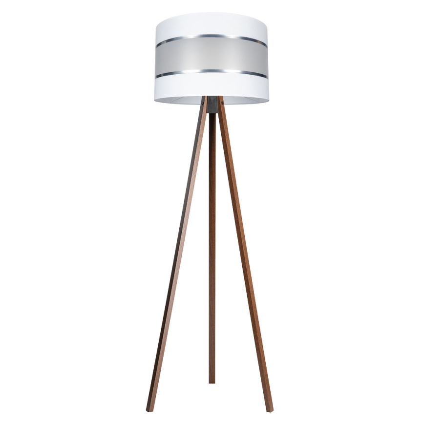 Lampa podłogowa CORAL 1xE27/60W/230V brązowa/biała/matowy chrom