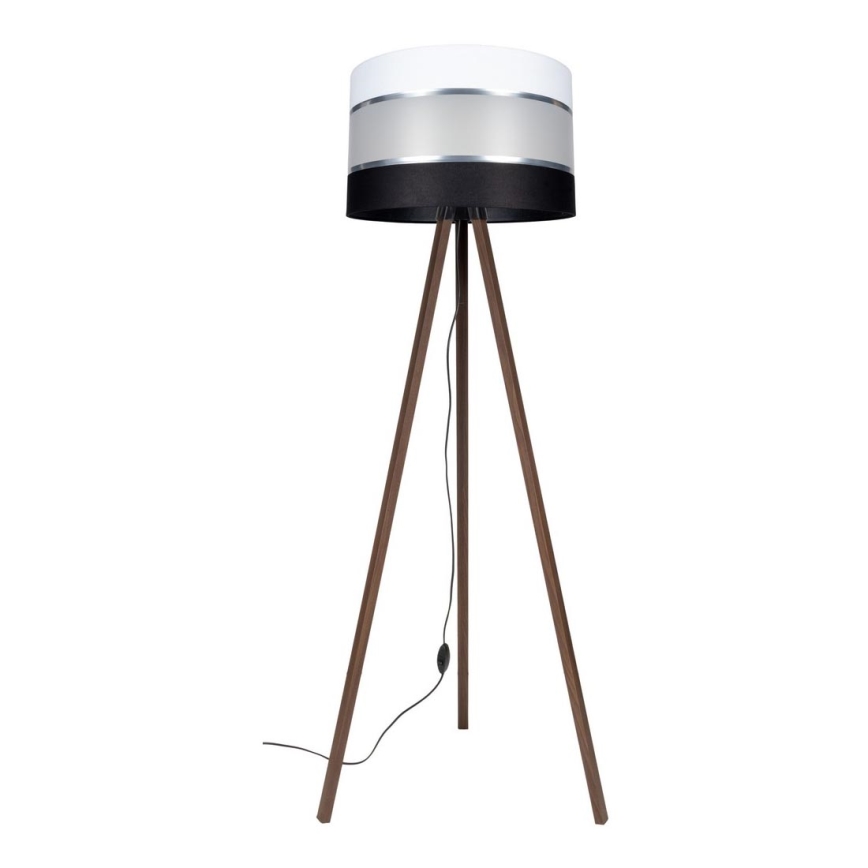 Lampa podłogowa CORAL 1xE27/60W/230V brązowa/czarna/biała/matowy chrom