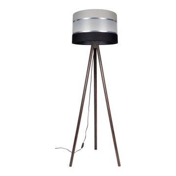 Lampa podłogowa CORAL 1xE27/60W/230V brązowa/czarna/szara/matowy chrom