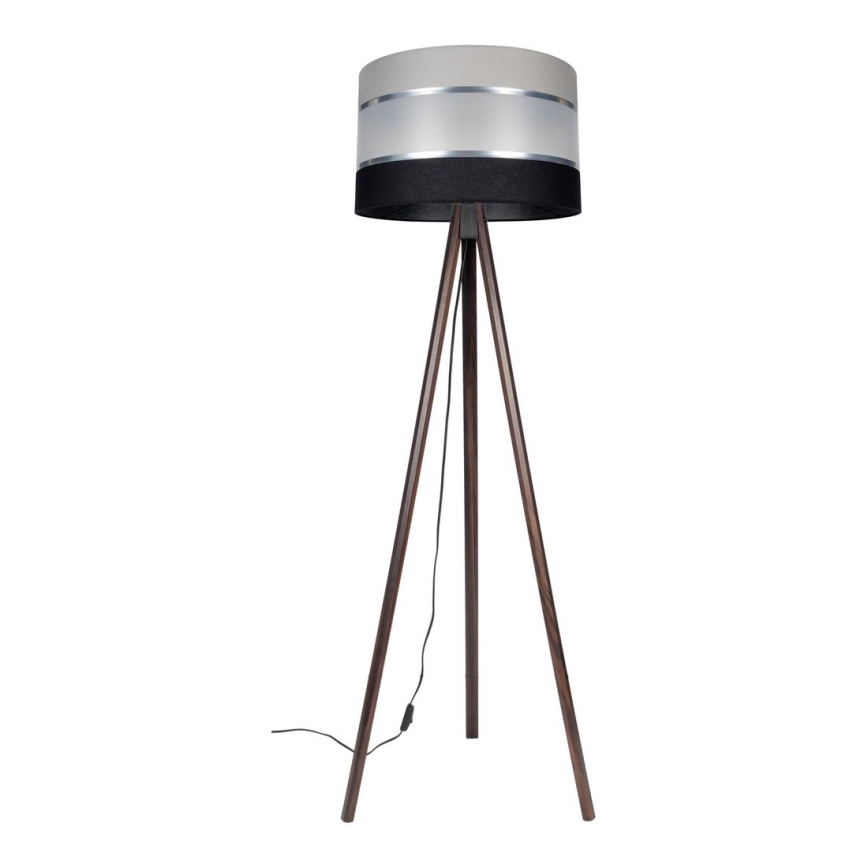 Lampa podłogowa CORAL 1xE27/60W/230V brązowa/czarna/szara/matowy chrom