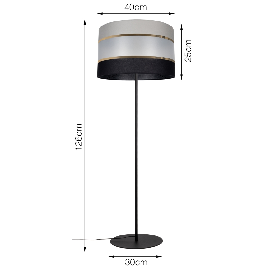 Lampa podłogowa CORAL 1xE27/60W/230V czarny/szary