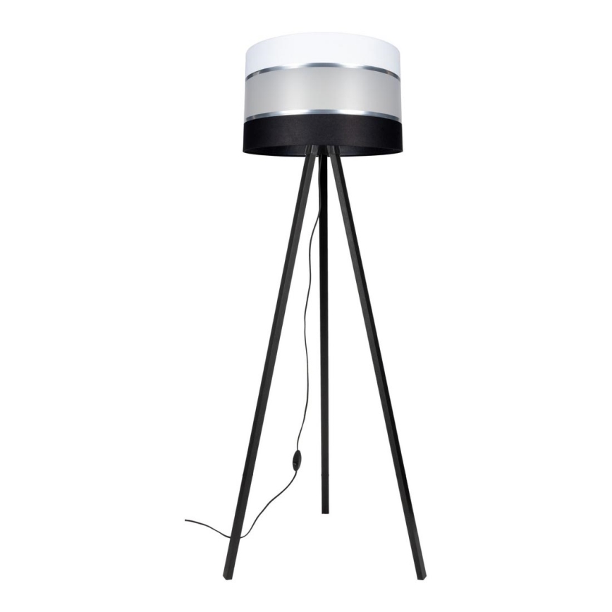 Lampa podłogowa CORAL 1xE27/60W/230V wenge/czarna/biała/matowy chrom