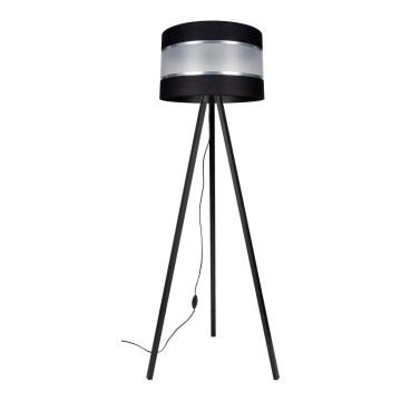 Lampa podłogowa CORAL 1xE27/60W/230V wenge/czarna/matowy chrom