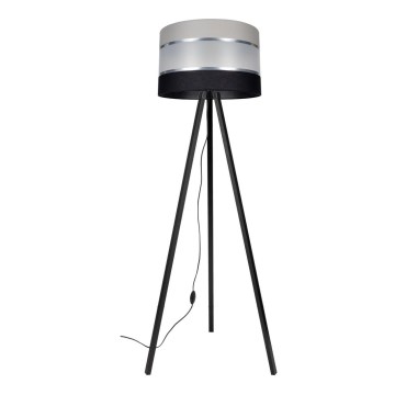 Lampa podłogowa CORAL 1xE27/60W/230V wenge/czarna/szara/matowy chrom