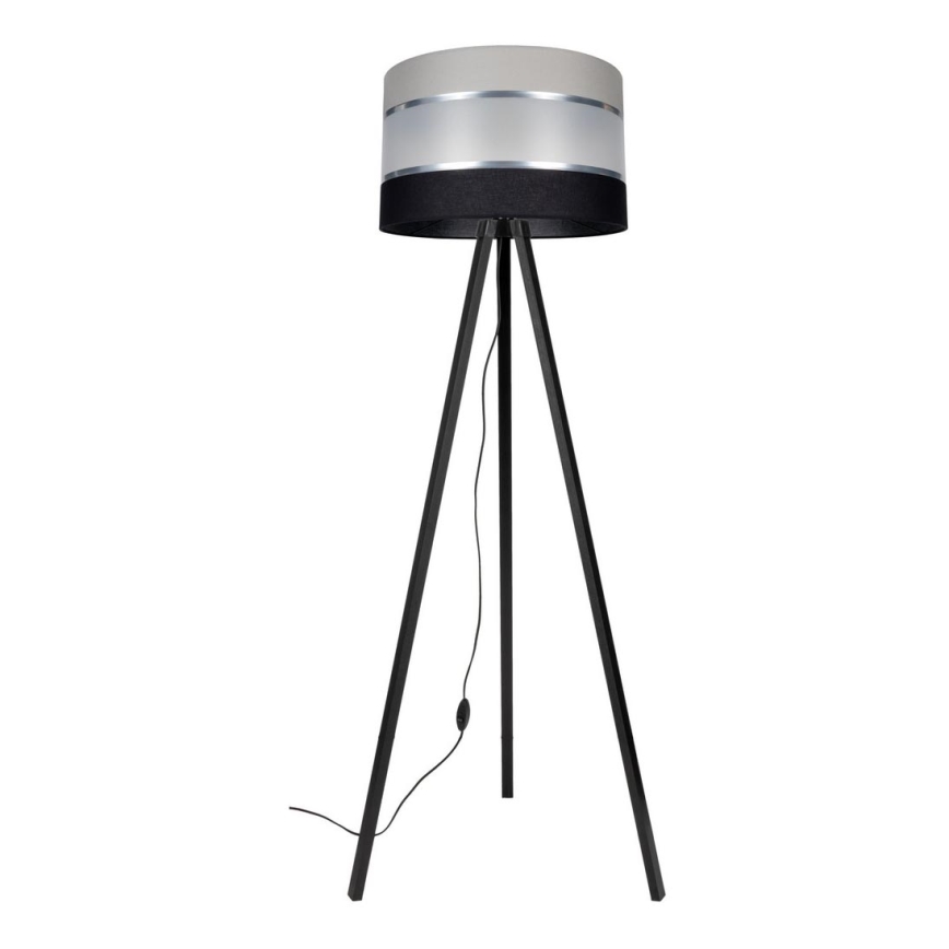 Lampa podłogowa CORAL 1xE27/60W/230V wenge/czarna/szara/matowy chrom