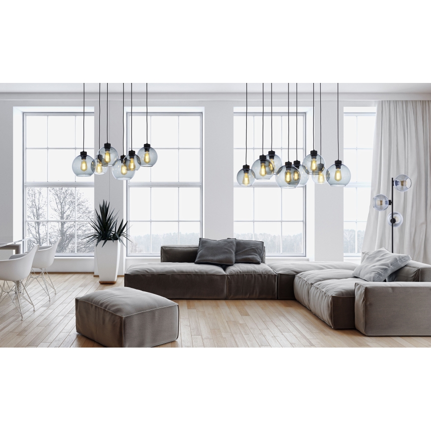 Lampa podłogowa CUBUS 3xE27/60W/230V czarny
