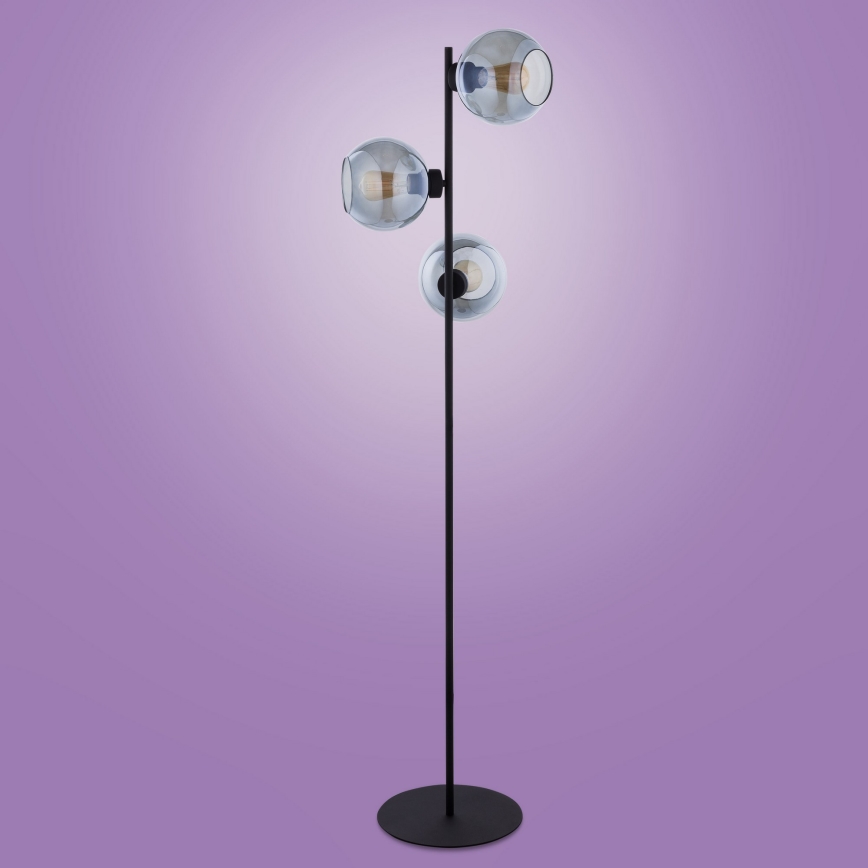 Lampa podłogowa CUBUS 3xE27/60W/230V czarny