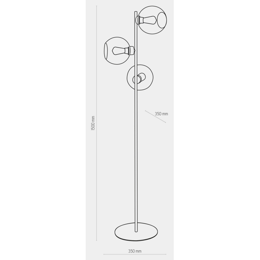Lampa podłogowa CUBUS 3xE27/60W/230V czarny