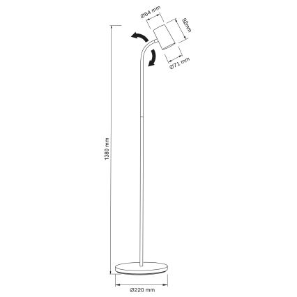 Lampa podłogowa FELIX 1xGU10/9W/230V czarne