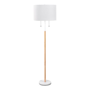 Lampa podłogowa FOGO 2xE27/15W/230V biała/beżowa