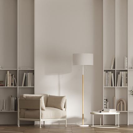 Lampa podłogowa FOGO 2xE27/15W/230V biała/beżowa