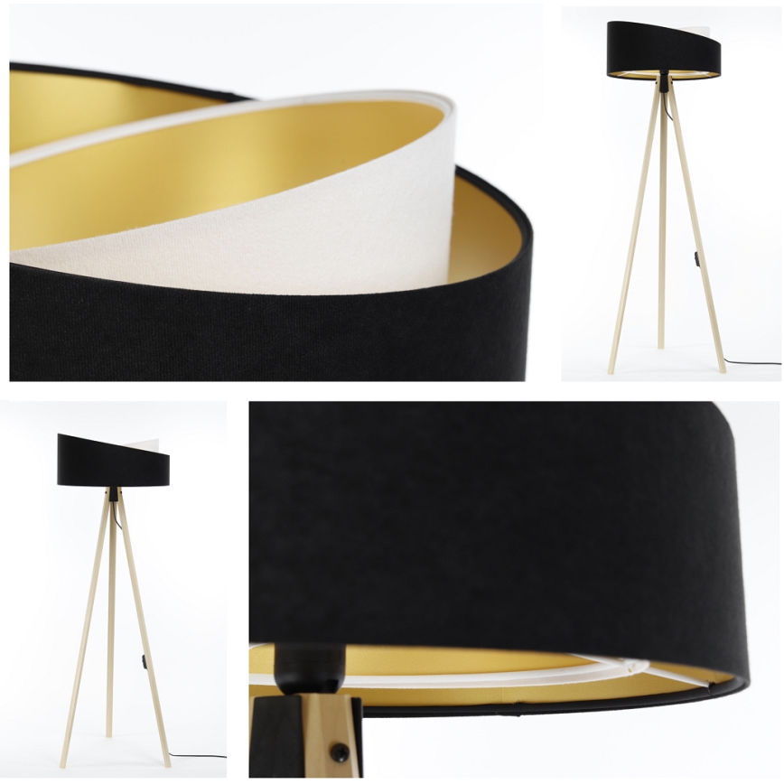 Lampa podłogowa GALAXY 1xE27/60W/230V czarny/beżowy