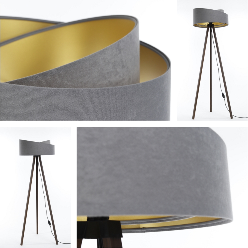 Lampa podłogowa GALAXY 1xE27/60W/230V szary/brązowy