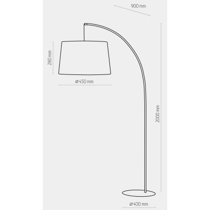 Lampa podłogowa HANG 1xE27/25W/230V czarny