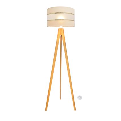Lampa podłogowa HELEN 1xE27/15W/230V kremowy/złoty/dąb