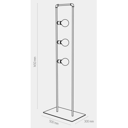 Lampa podłogowa HYDRIA 3xE27/60W/230V czarna