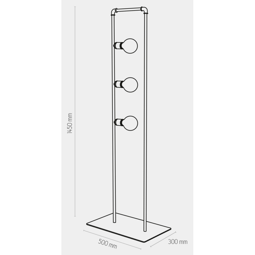Lampa podłogowa HYDRIA 3xE27/60W/230V czarna
