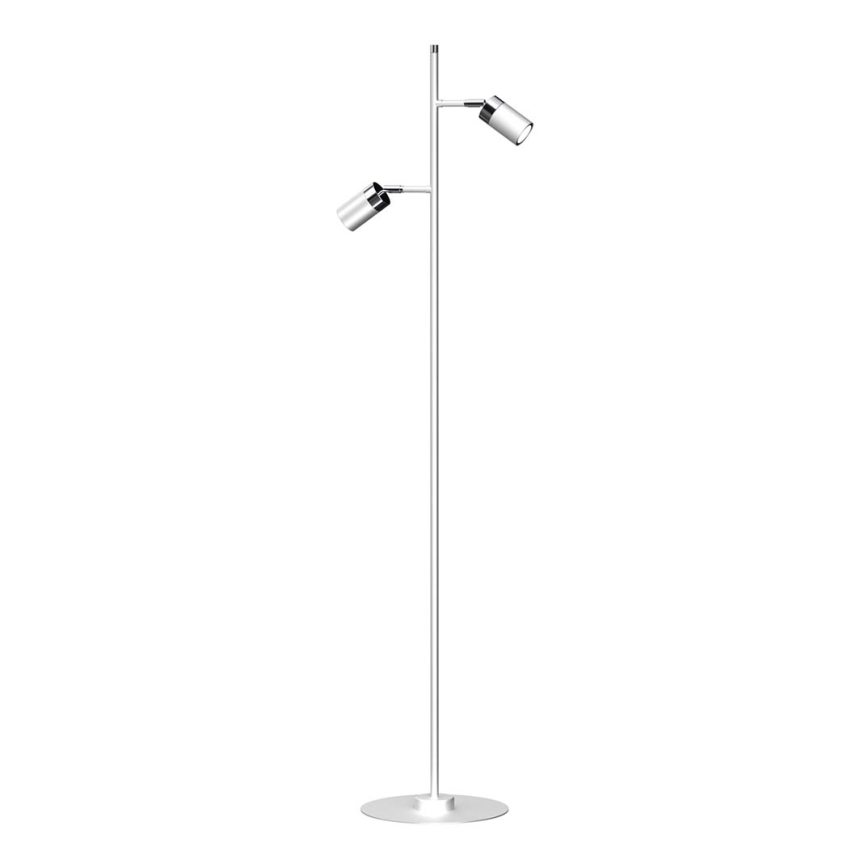 Lampa podłogowa JOKER 2xGU10/25W/230V biały/chrom błyszczący