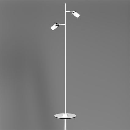 Lampa podłogowa JOKER 2xGU10/25W/230V biały/chrom błyszczący