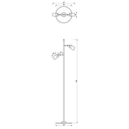 Lampa podłogowa JOKER 2xGU10/25W/230V biały/chrom błyszczący