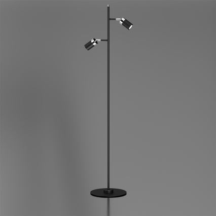 Lampa podłogowa JOKER 2xGU10/25W/230V czarny/błyszczący chrom