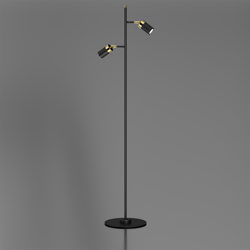 Lampa podłogowa JOKER 2xGU10/25W/230V czarny/guldfarvet