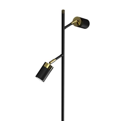 Lampa podłogowa JOKER 2xGU10/25W/230V czarny/guldfarvet