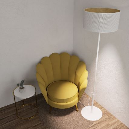 Lampa podłogowa LOFT SHADE 1xE27/60W/230V biały/złoty