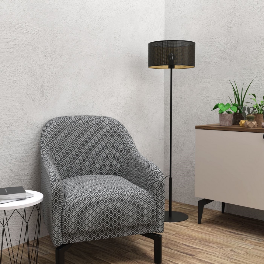 Lampa podłogowa LOFT SHADE 1xE27/60W/230V czarny/złoty