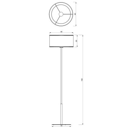 Lampa podłogowa LOFT SHADE 1xE27/60W/230V czarny/złoty