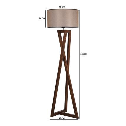 Lampa podłogowa MACKA 1xE27/60W/230V beżowy/brązowy