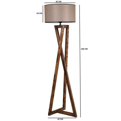 Lampa podłogowa MACKA 1xE27/60W/230V beżowy/brązowy